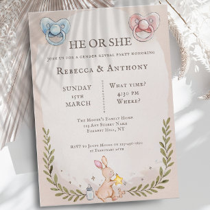 Invitation Aquarelle botanique vintage Lui ou Elle, pacificat