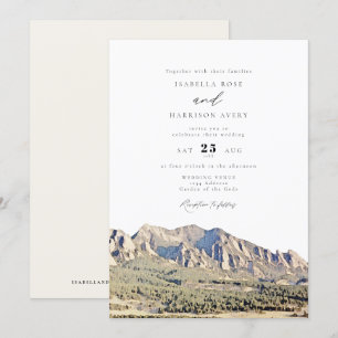 Invitation Aquarelle Boulder Colorado Flatirons Mariage