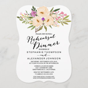 Invitation Aquarelle Bouquet d'ivoire Anémones