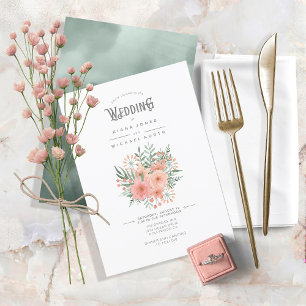 Invitation Aquarelle Bouquet Mariage Blush ID654