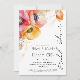 Invitation Aquarelle Bourgogne Floral Rustique Fête des marié