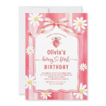 Aquarelle branchée Fraise Baby First Birthda