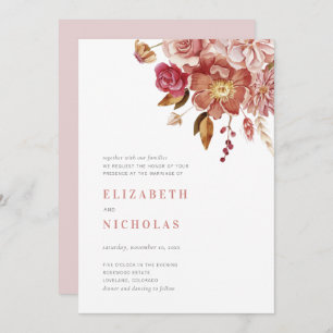 Invitation Aquarelle brillante Mariage floral