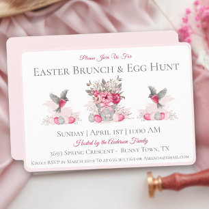 Invitation Aquarelle Brunch de Pâques Chasse aux oeufs Invita