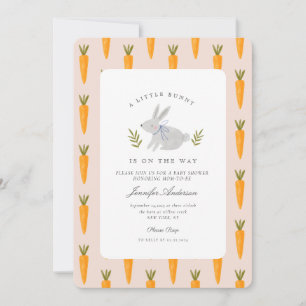 Invitation Aquarelle Bunny Flower Petit Bunny Baby shower