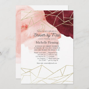 Invitation Aquarelle Burgundy Blush par courrier