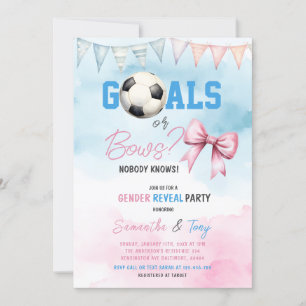 Invitation Aquarelle Buts ou vaches Garçon ou fille Révélatio