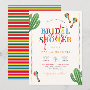 Invitation Aquarelle Cactus Fête des mariées Fiesta mexicaine