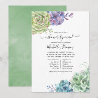Aquarelle Cactus Succulents Baby shower par courri