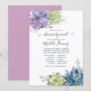 Invitation Aquarelle Cactus Succulents Baby shower par courri