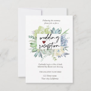 Invitation Aquarelle Cactus, Succulents Points Réception
