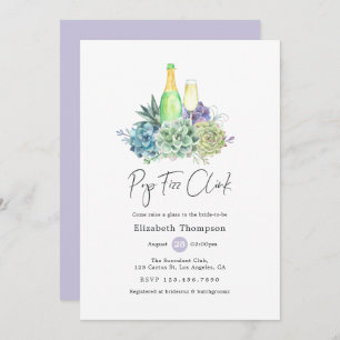 Invitation Aquarelle Cactus Succulents Pop Fizz Clink