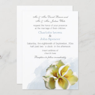 Invitation aquarelle calla lily mariage floral
