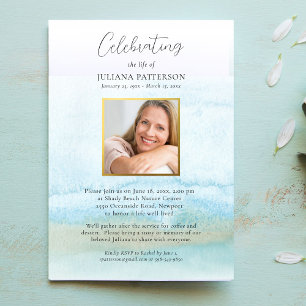 Invitation Aquarelle Célébration de vie sur une plage de sabl