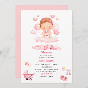 Invitation Aquarelle c'est fille Boho Nursery Baby shower