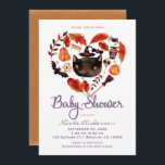 Invitation Aquarelle Chat noir Baby shower d'Halloween<br><div class="desc">Aquarelle Chat noir Halloween Baby shower Invitation</div>
