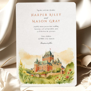 Invitation Aquarelle Château Frontenac Québec Mariage