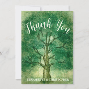 Invitation Aquarelle Chêne Arbre Rétro Russe Mariage Bois