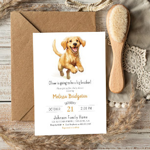 Invitation Aquarelle Chien Chien Chien Gros Frère Baby shower