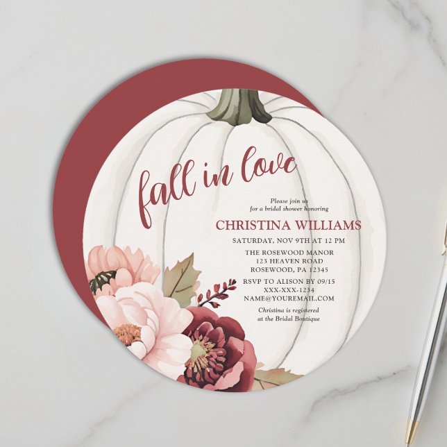 Invitation Aquarelle chute dans l'amour Fête des mariées Citr (Créateur téléchargé)