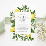 Invitation Aquarelle Citron Cadre Botanique Douceur 16 Partie<br><div class="desc">Invités Invitations à votre événement avec cette invitation sucrée personnalisable de 16 fêtes. Il présente un cadre aquarelle de citrons et de fleurs de citrons avec typographie moderne. Personnalisez en ajoutant vos détails. Cette invitation au citron sweet sixteen est parfaite pour les fêtes d'été</div>