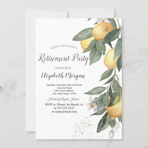 Invitation Aquarelle Citrons Carreaux Verts Retraite