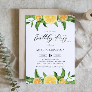 Invitation Aquarelle Citrons et Oranges Fête d'anniversaire