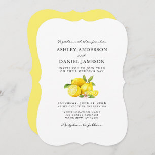 Invitation Aquarelle Citrons Mariage de verdure