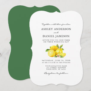 Invitation Aquarelle Citrons Vert Mariage GB