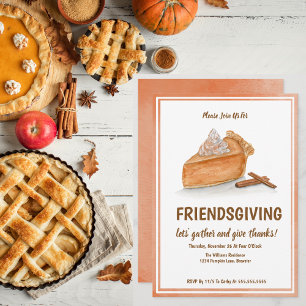 Invitation Aquarelle Citrouille à tarte Friendsgiving Thanksg