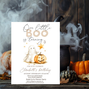 Invitation Aquarelle Citrouille mignonne Ghost Boo Halloween