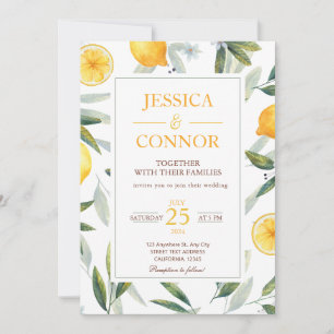 Invitation Aquarelle Citrus Citrus Floral Mariage moderne