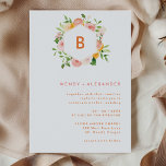 Invitation Aquarelle Citrus Monogramme Mariage<br><div class="desc">Élevez votre mariage avec notre Citrus Watercolor Monogram Design, où chaque détail déborde de charme tropical et de joie colorée. Laissez-vous tenter par la beauté rafraîchissante d'arrière - plans blancs ornés d'aquarelles animées avec des oranges, des citrons, des pamplemousses roses et des fleurs roses délicates entrelacées de verdure luxuriante. La...</div>