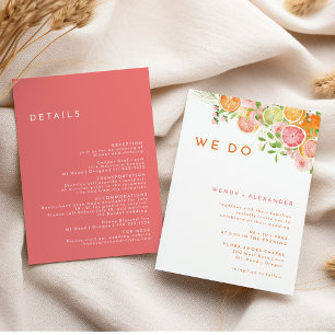 Invitation Aquarelle Citrus Nous faisons tout en un Mariage