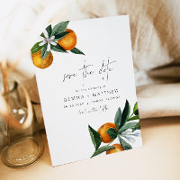 Aquarelle Citrus Orange Floral Enregistrer la date