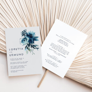 Invitation Aquarelle classique Floral Arrière et Mariage avan