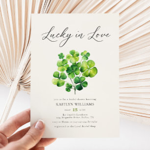Invitation Aquarelle Clover Lucky In Love Fête des mariées