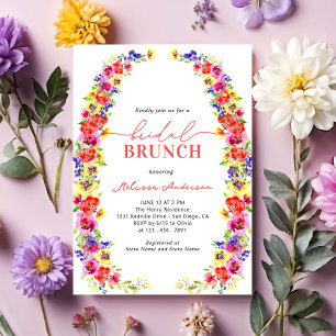 Invitation Aquarelle Coloré Jardin Floral Brunch nuptial