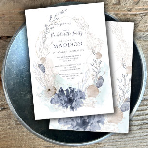 Invitation Aquarelle Coral Seashell Beach Bachelorée