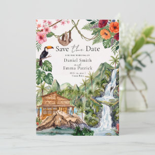 Invitation Aquarelle Costa Rica Destination Enregistrer la Da