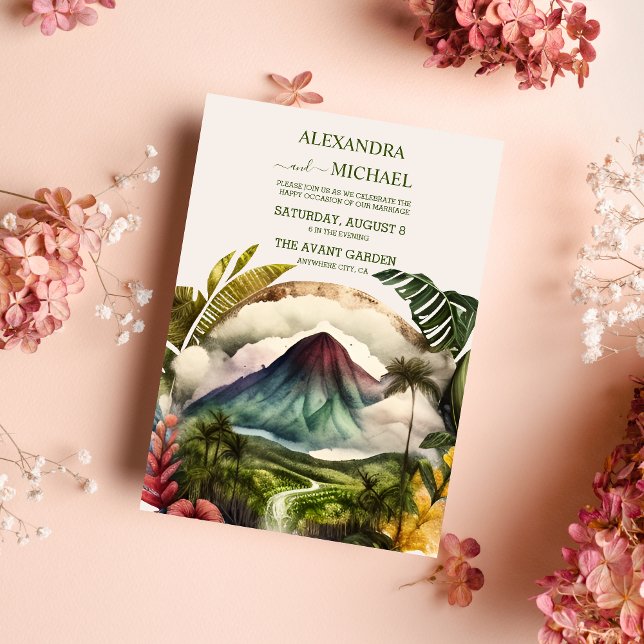 Invitation Aquarelle Costa Rica Destination Mariage Invitati (Créateur téléchargé)