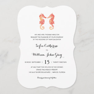 Invitation Aquarelle côtière   Mariage