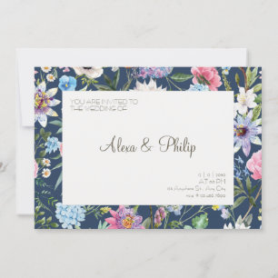 Invitation Aquarelle couleur crème Floral Vintage Wedding