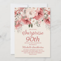 Aquarelle couleur crème rouge rose Floral Surprise