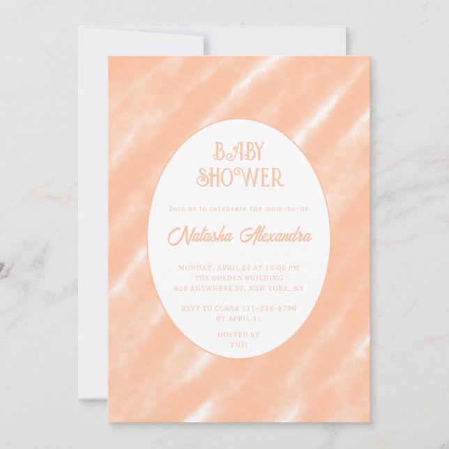Invitation Aquarelle couleur Fuzz Peach Motif Abstrait (Devant)