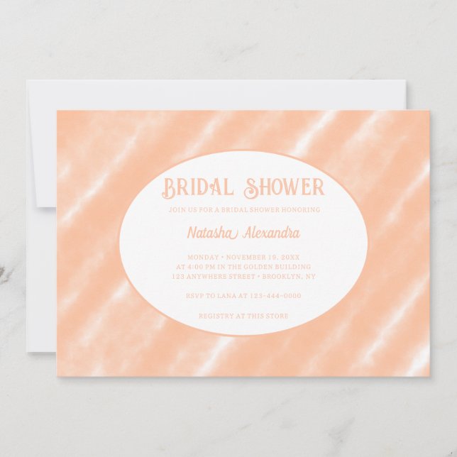 Invitation Aquarelle couleur Fuzz Peach Motif Abstrait (Devant)