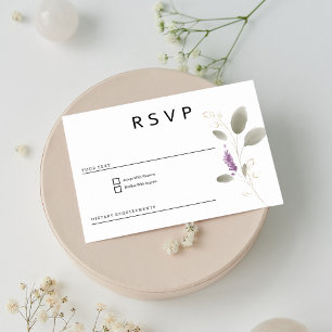 Invitation Aquarelle couleur or Lavender menthe floral RSVP