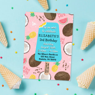 Invitation Aquarelle Crème glacée Anniversaire d'été