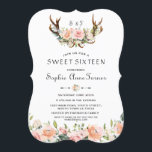 Invitation Aquarelle Crème rose Floral Antlers Sweet 16<br><div class="desc">Romantic Pink Blush Cream Floral Antlers Monogramme conception de carte. Il présente de magnifiques bois d'aquarelle avec des fleurs, bouquet floral crème rose, flèches avec le coeur et bouquet floral comme séparateur. Utilisez l'outil Personnaliser pour ajouter vos informations. Vous pouvez modifier les polices, les couleurs. Pour les articles correspondants, veuillez...</div>