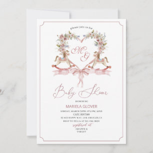 Invitation Aquarelle Crêtes Fleurs roses Fleurs rocheuses Che